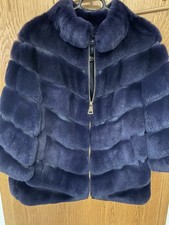 Damen Pelzjacke und Geschorener Biber Gr. 38/40 Neuwertig Farbe Dunkelblau ￼