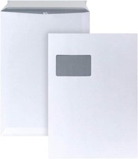 Versandtaschen C4 mit Fenster (250 Stück) Selbstklebend 120 g/qm Weiß