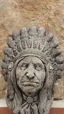 Steinguss Indianer Kopf Büste 