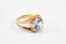 Vintage Topaz Gold Ring, Blue