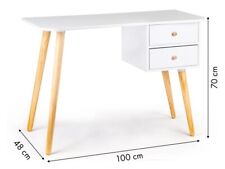 Schreibtisch Skandinavisch Bürotisch 2 Schubladen Kieferbeine Modern Writing Table