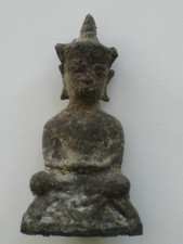 Kleine antiker Buddah Bronzefigur Thailand 19. Jhdt.