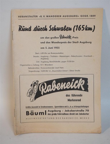 Programmheft 1955 radrennen - programmheft,