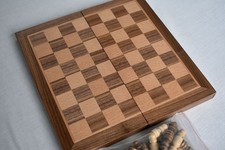 Schach Backgammon Dame magnetisch Reisespiel klein Holz Intarsien Philos Muster