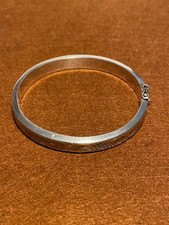 Vintage Silberarmreif Klapparmreif 835 Silber feines Muster / Dekor-Handgravur