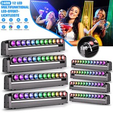 8x 240W RGBW 12 LEDs Beam Moving Head Wallwasher DMX Strobe Bar Bühnenlicht Show