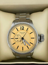 Nautica Herrenuhr A12542 Zifferblatt gold mit Datum Gehäuse 45 mm Armband silber