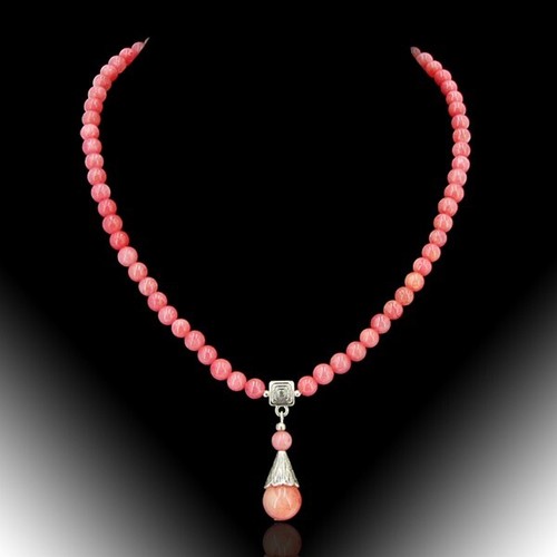 Rhodochrosite halskette mit - halskette,