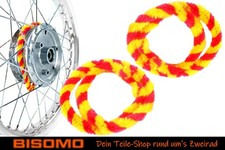 2x Nabenputzringe 56cm Rot Gelb Moped Simson S50 KR51 E-Bike Fahrrad Putzringe