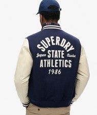 Superdry Herren College Jacke XL Navy Weiß XXL Top Zustand Herren