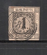 Baden 1851 Freimarke 1 Ziffern