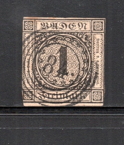 Baden 1851 freimarke ziffern - 1,