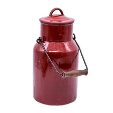 Vintage Emaille Milchkanne mit