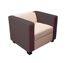 B-Ware Sessel Lounge-Sessel Lille Kunstleder creme/coffee