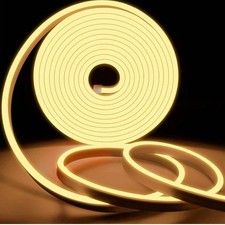 KSIBNW Neon LED Streifen Warmweiß, 10m - 3000K Led Strip Mit Netzteil Und Led