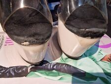 sexy Pleaser  High Heel Pantolette US8 (ca.17cm Absatz) -weiss- getragen