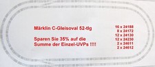 Märklin 52-tlg C-Gleisoval m.Radius 2,  4 Weichen, neu aus Startset frei Haus(D)