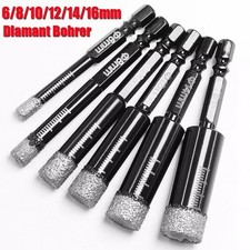 6X Diamantbohrer Fliesenbohrer Glasbohrer Set 6-16mm für Glas Granit Keramik