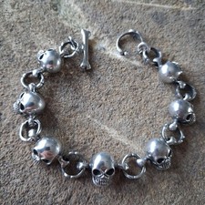 Totenkopf Armband Zinn 8,5
