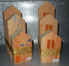 3 x Haus weiß Shabby 14 20 cm Holz Fenster Sterne Dekoration Herbst