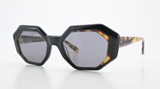 GARRETT LEIGHT Sonnenbrille Jaqueline Schildpatt Schwarz Y2K Sechseck Schmal M