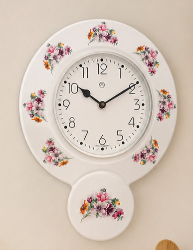 Küchenuhr rosa blüten - küchenuhr,