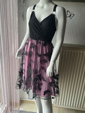 NEU! Kleid * rosa schwarz * S 36 * 3D Schmetterlinge * Party Elegant Cocktail