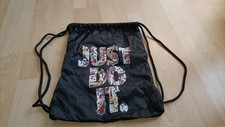 Nike Gymsack, Sportbeutel, Turnbeutel, Schwarz mit Aufdruck 