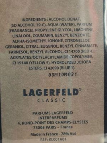 Herren lagerfeld classic eau - herren,