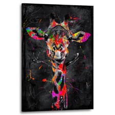 Giraffen Wandbild bunt modern Abstrakt Tier Bild Kunst Deko Bunt XXL Giraffe