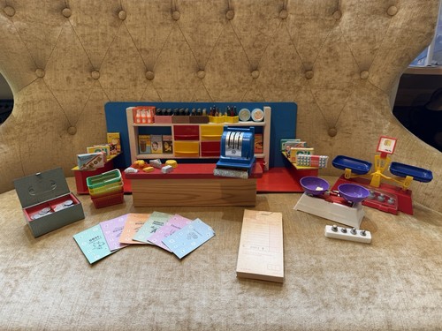 Vintage kaufmannsladen mit - vintage,