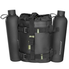 SCHNORR Bottle Holder Motorrad mit 2 × 1L Thermosflaschen Edelstahl, Hypalon
