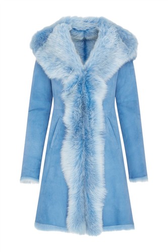 Damen blau schafsfell - damen,