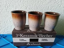 3 Keramik Becher Bowle