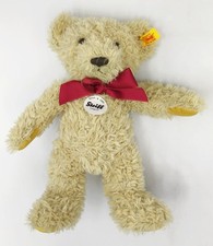 Steiff Teddy Bär 022593 Plüschtier rote Schleife mit Knopf Fahne Etikett 28cm
