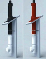 Abgassystem Dachheizzentrale Schrägdach DN 60/100 Abgasrohr Brennwert-Abgaspaket