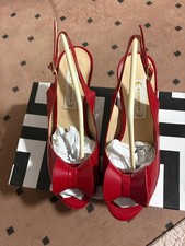 Rote peep toe slingpumps - rote, mit