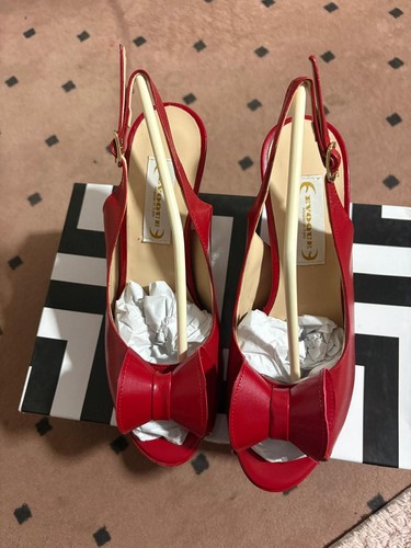 Rote peep toe - rote, mit
