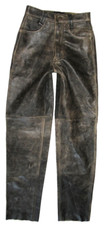 DAKOTA  Biker- LEDERJEANS / Lederhose in antik-braun in W26 / L32