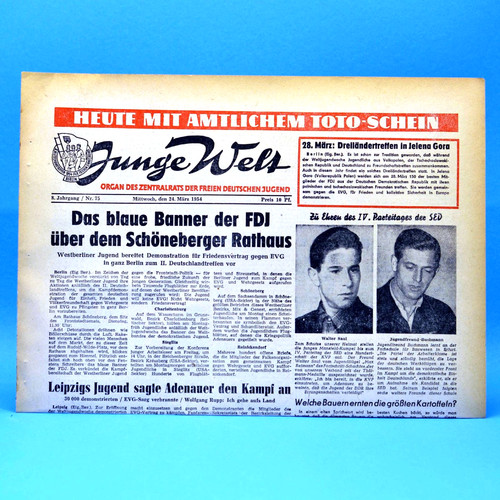 Junge welt 1954 - welt, 24.03.1954