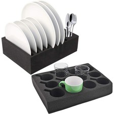 Wohnwagen Wohnmobil Tellerhalter Geschirrhalter Tassenhalter Set Schaumstoff