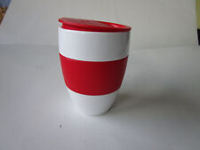Koziol Aroma to Go Thermobecher weiß-rot Kaffeebecher mit Deckel 400 ml