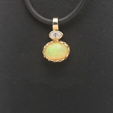 Diamant Opal Gold Anhänger 585 14 Kt Gelbgold Vollopal Goldanhänger Wert 850,-