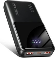 Power Bank 20000mAh 22.5W Klein Schnellladefunktion Powerbank 1 USB-C 2 USB-A