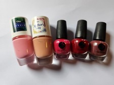5 x Nagellack Älter aber Neu Unbenutzt Rot Rosa Pink Beige Nail Polish Rottöne