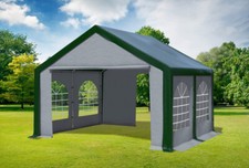 Partyzelt 4x4m Grün Grau PVC