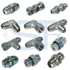 Hydraulik Verschraubung JIC / UNF / DKJ Adapter Verbinder auf Zoll - Metrisch 
