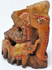 Antik Holz Elefant Familie