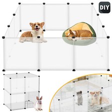 12 PCS Katzenkäfig Laufstall Freigehege Kaninchen Welpenauslauf für Hamster Weiß