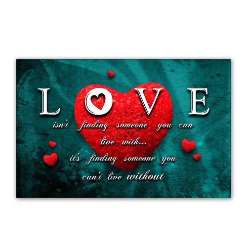 Liebe herz wandbild türkis - liebe,